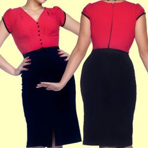 Stop Staring Black and Red Wiggle Dress.